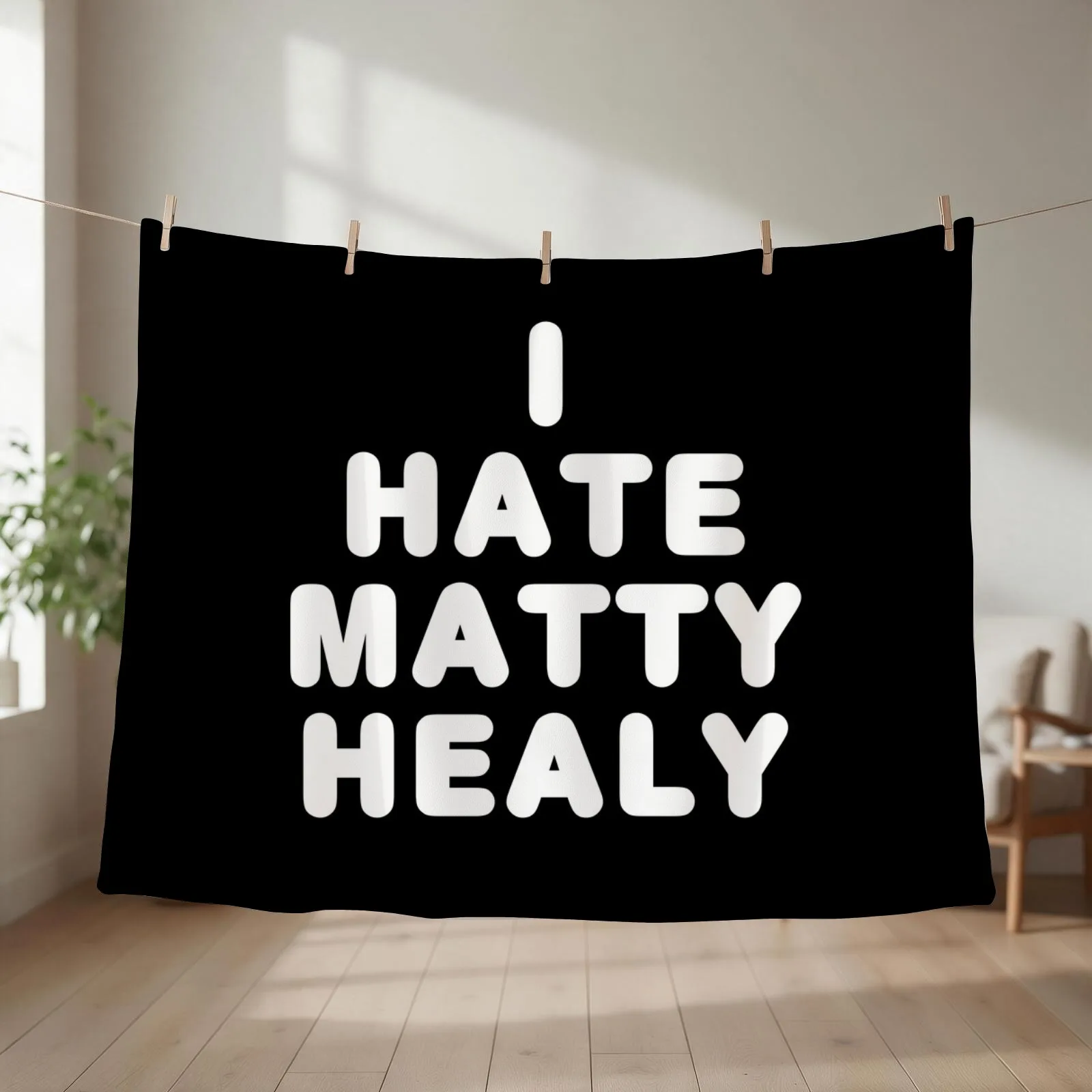 i hate matty healy Throw Blanket couch cozy soft plush fuzzy picnic outdoor blanket