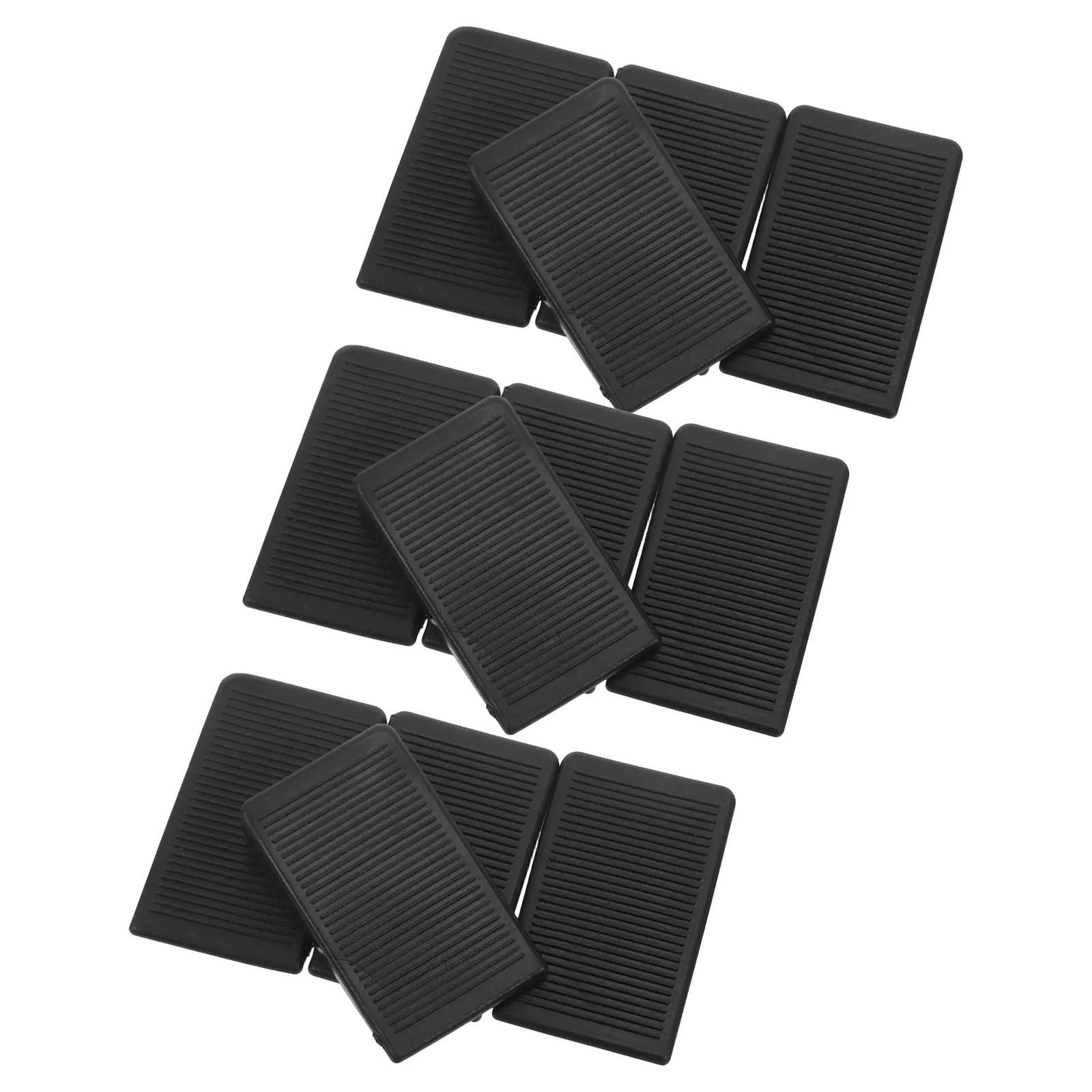 12Pcs Furniture Leveling Pads Black Plastic Shims Stackable Height Extenders for Table Legs Chair Sofa Cabinet Levelers on