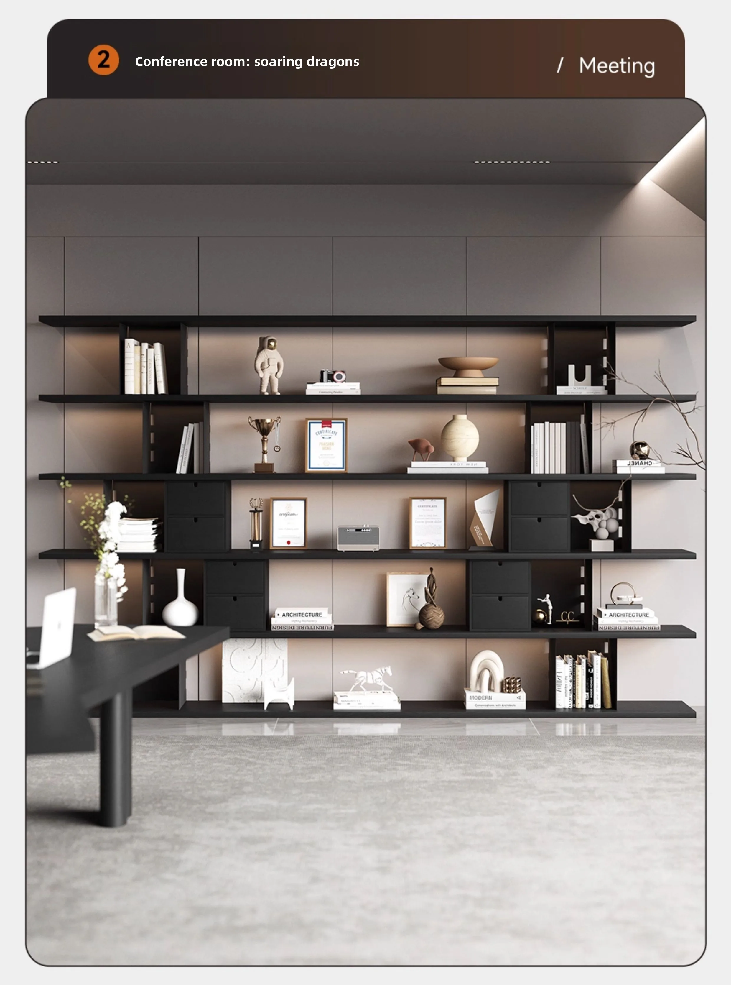 LMM solid wood filing cabinet, layered shelf, bookshelf floor-standing storage rack, integrated wall-mounted for home and office