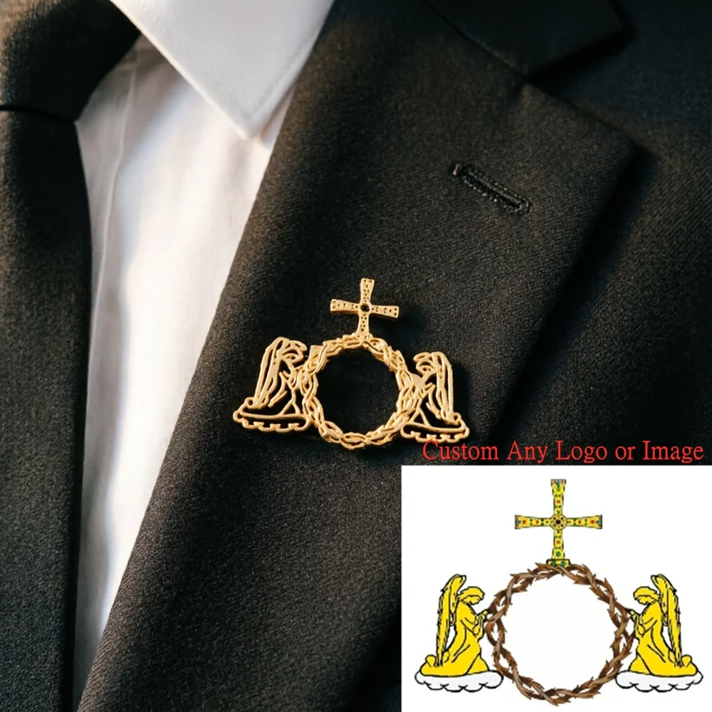 Custom Character Graphic Brooch Polished Stainless Steel Metal Pin Minimalist Style Men Suit Badge Fashion Ornament For Birthday