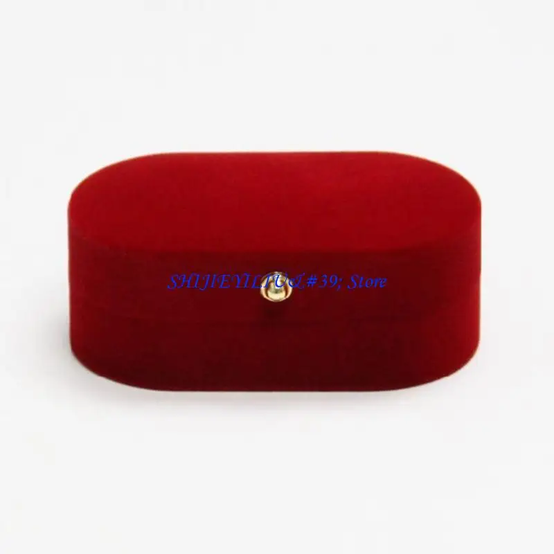 E21F Wedding Ring Holder Proposal Engagement Bands Storage Jewelry Ring Box