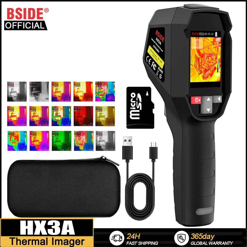 BSIDE NEW Thermal Imager Camera HX3A Laser Thermographic HD Resolution For Circuit PCB Repair Pipeline Detection Medical