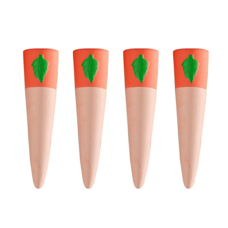 

4pcs Carrot Watering Globes Perfect for Busy Plant Enthusiasts Indoor and in the Offices Insert Watering Bulbs