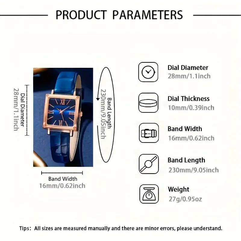 5 قطعة/المجموعة ساعات نسائية موضة ساحة حلقة من جلد كوارتز ساعة حجر الراين طقم مجوهرات (بدون صندوق) #5
