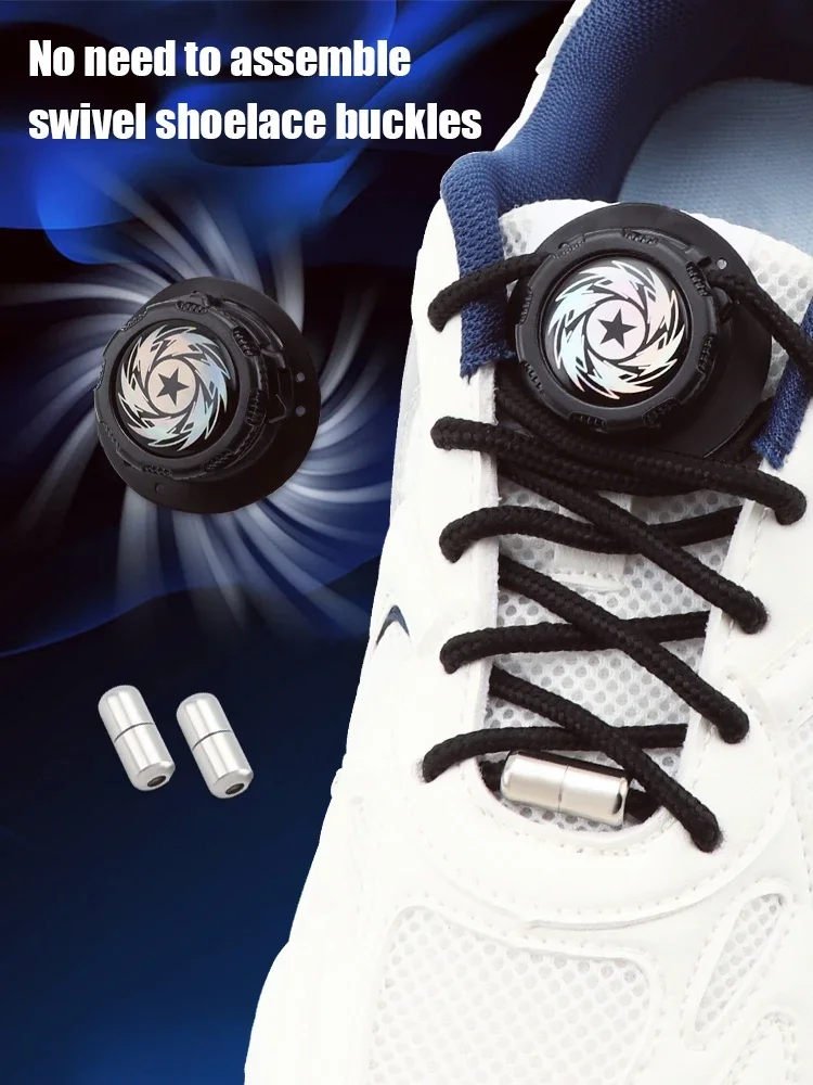 Automatische Schnürsenkel ohne Krawatten, neues Upgrade, einfache Installation, drehbare Schnalle, dickes Seil, Sneaker-Schnürsenkel, Schuhzubehör – Detail 1