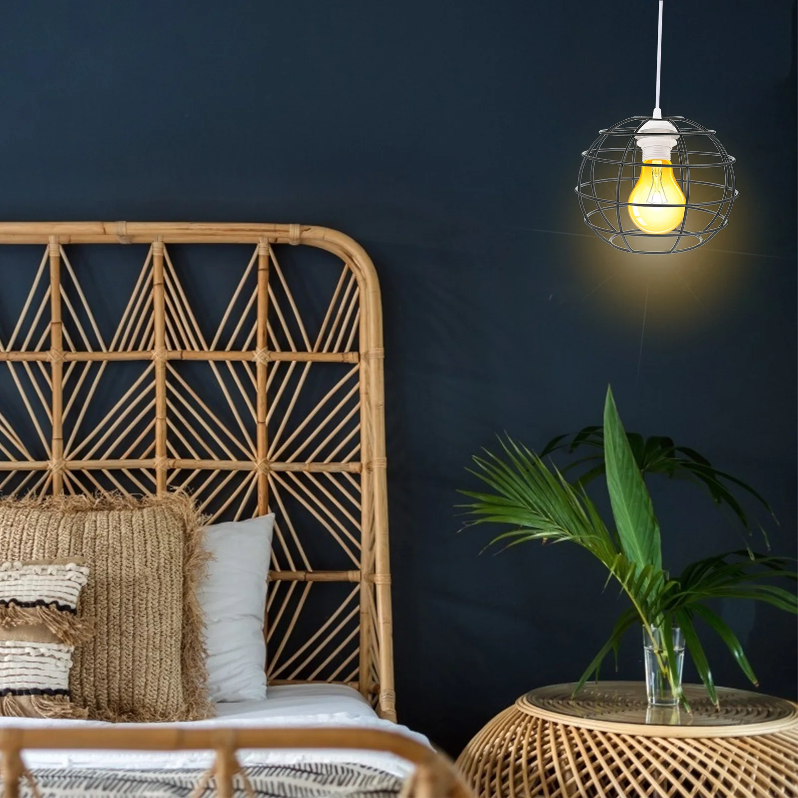 

Round Lamp Shade, Vintage Iron Art Hanging Light Shade For Home Decor, Creative Simple Lighting Accessory, Bedroom Living