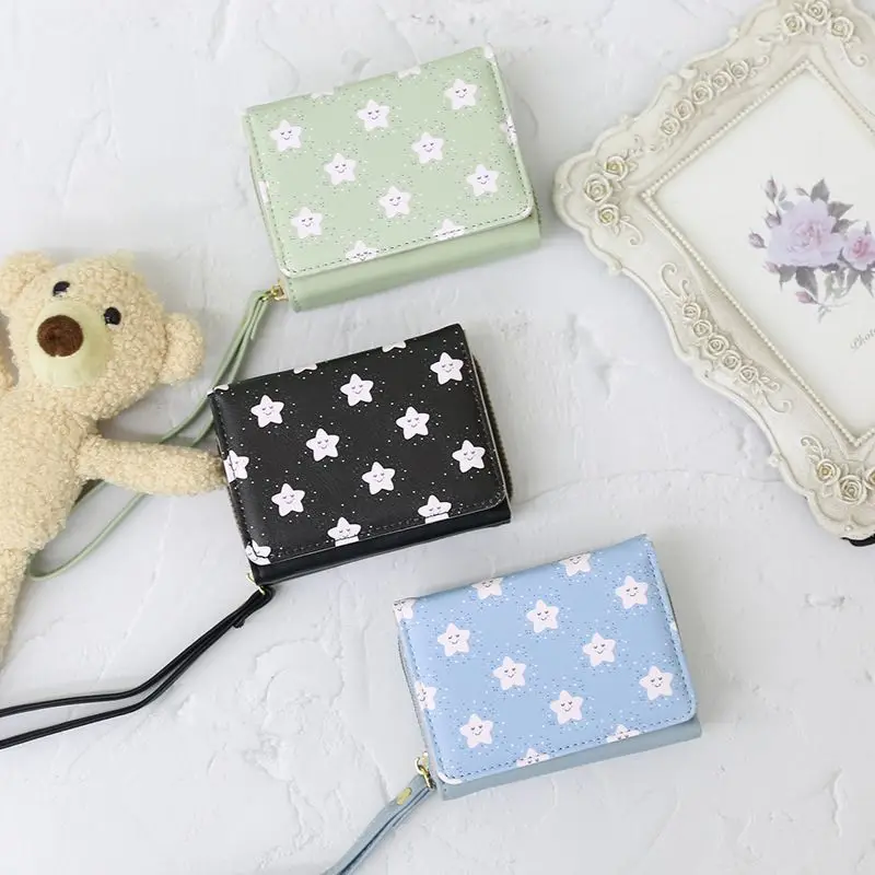 

Women's Short Wallet Luxury Compact Wallet Women's exquisite simple Dopamine coin purse Multiple Card Slots Snap-On Coin Purse