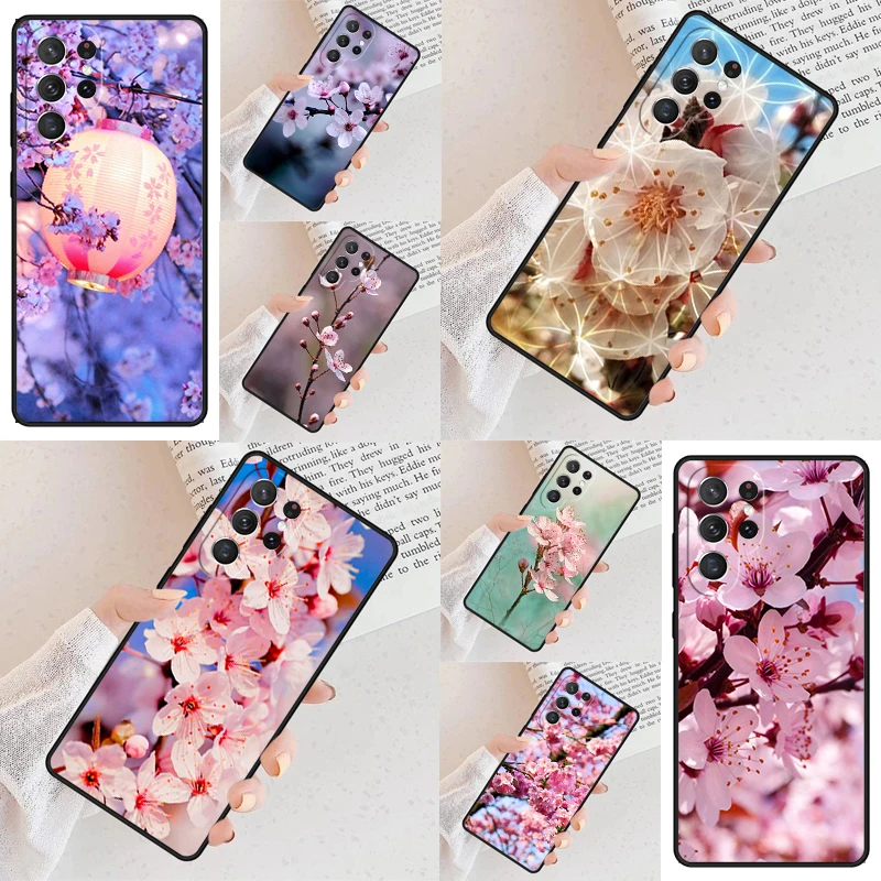 Flor ciruela flor funda de teléfono para Samsung Galaxy S24 S23 S22 S21 Ultra S10 Note 10 Pro S20 Plus FE S9 S8