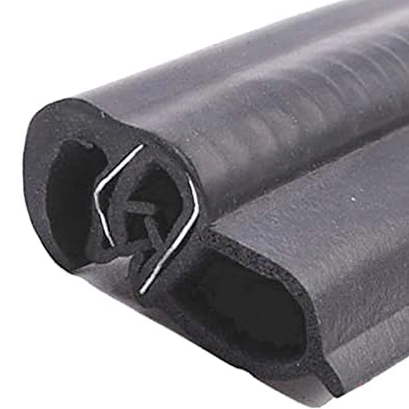 4 Meters Car Door Rubber Seal Weatherstrip Kit - Soundproof Waterproof Steel Belt Edge Trim - Automobile Door Seal Strip