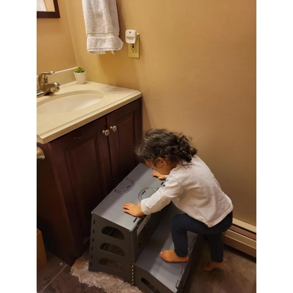 Taburete plegable ajustable para todas las edades: escalera portátil y plegable para uso doméstico