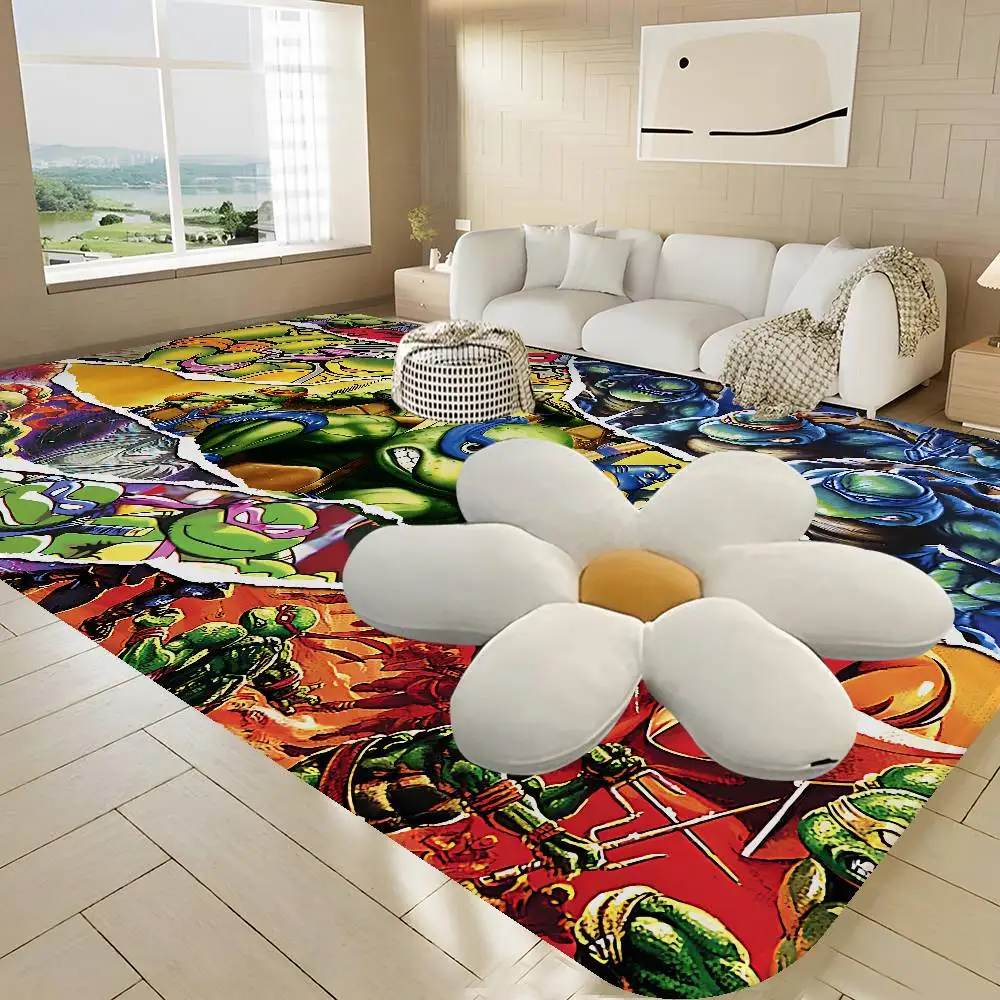 Cartoon T-Teenage Turtles Ninja Floor Mat INS Style Soft Bedroom Floor House Laundry Room Mat Anti-skid Household Carpets