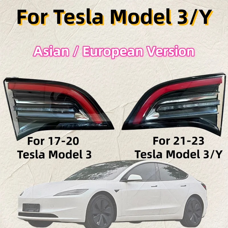 For Tesla Model 3 2017-2020/Model 3Y 2021-2023 Inner Rear Tail Light Driving Fog Lamp Asia EU Version OEM Replacement Auto Parts