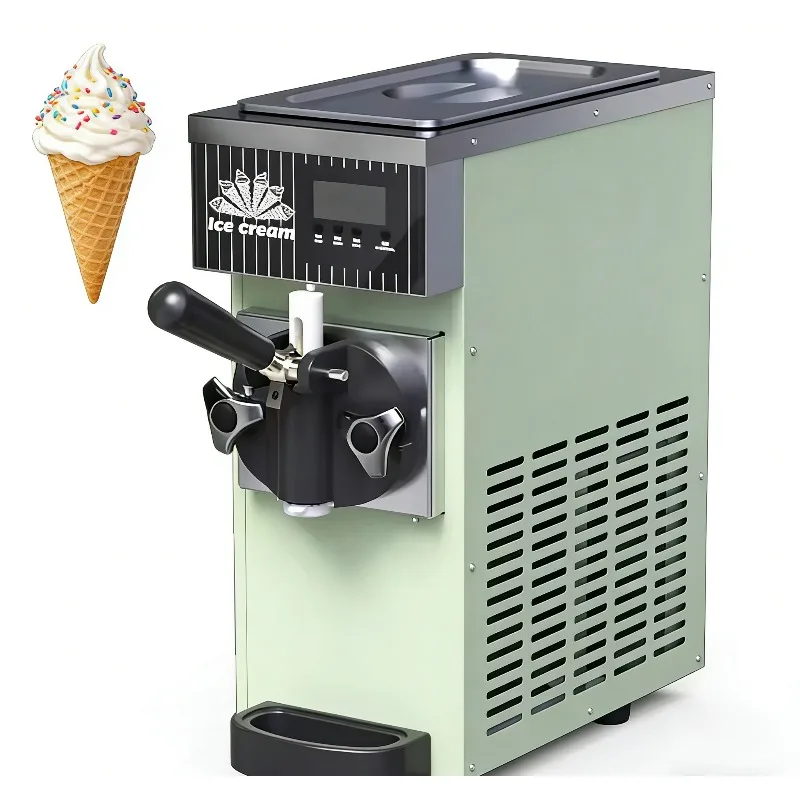 New Model BQL28 Countertop Soft Serve Ice Cream Machine Stainless Steel Body Orange Color English Interface