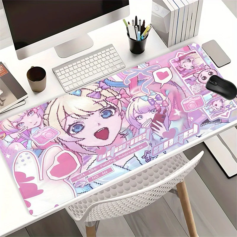 

Kawaii Anime Girl Large Size Non-slip Rubber Mouse pad XXL Computer Gaming accessories Keyboard Desktop Decorate Mat for Offices
