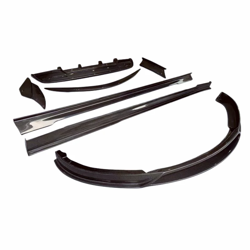 

High Quality Carbon Fiber RZ Style Front Bumper Edge Side Skirts Rear Diffuser air Knife Spoiler for T Model S 12-16 Body Kid