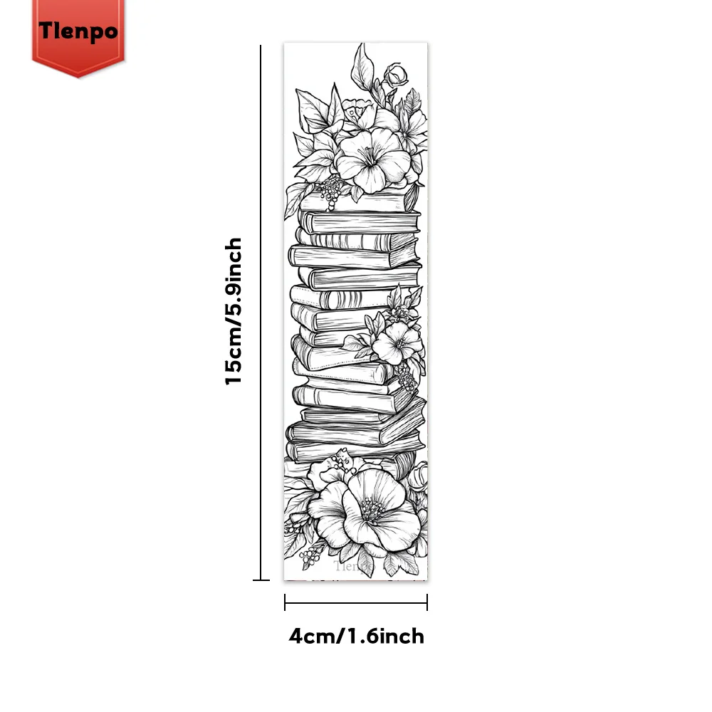 32pcs Stack of Books Flower Coloring Bookmarks,Ideal Gift for Teachers,Readers,Book Lovers Perfect Birthday and New Year Present