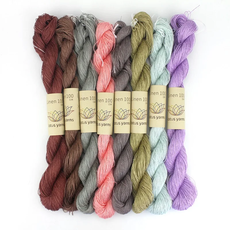 Lotus Yarn Pure Plant 100%linen  290m/50g Lace Weight Colored Hand Knitting Yarn for crochet