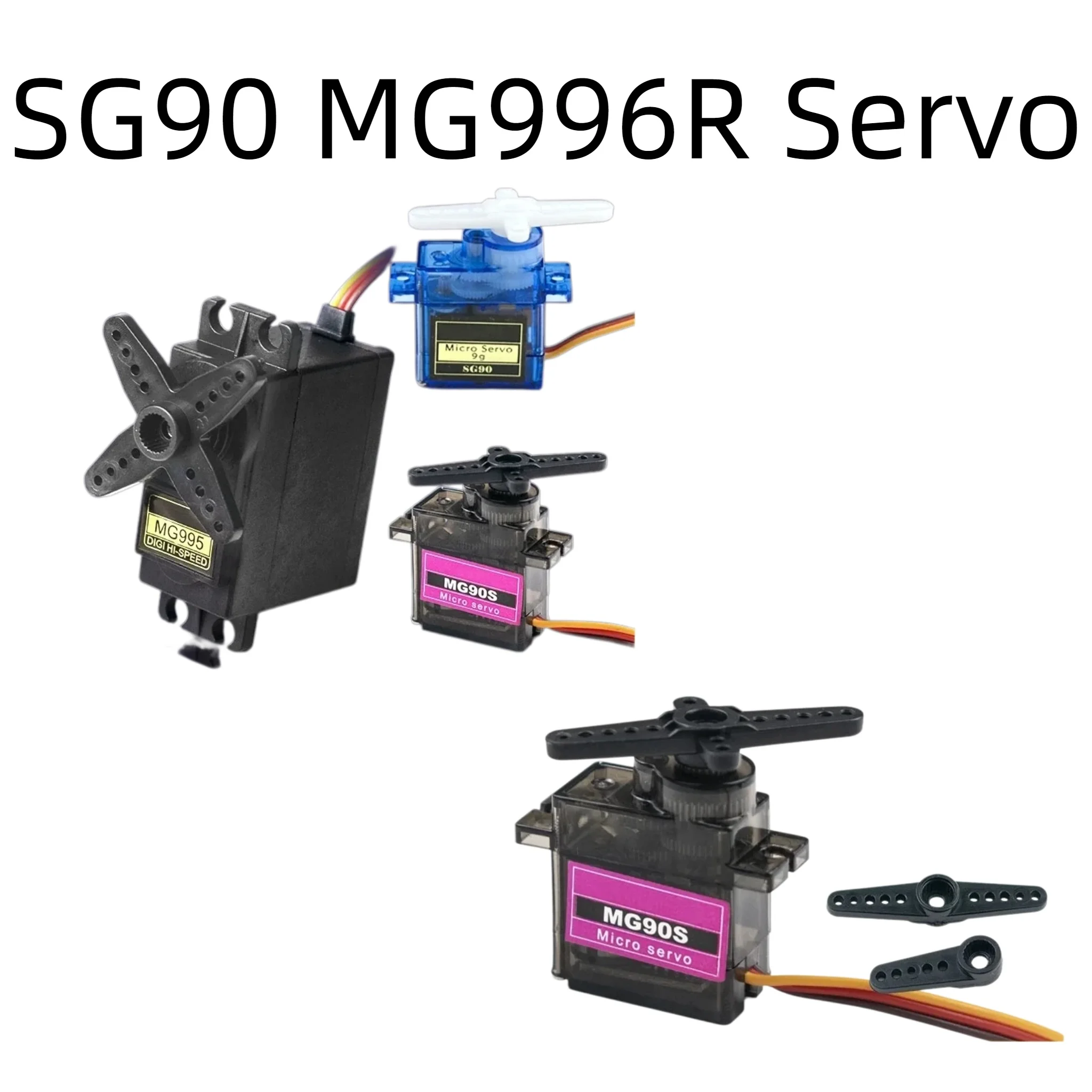 SG90 MG90S MG995 MG996R RC Servo Motor, 180°/360° Micro Servo for RC Plane, Robot & Arduino