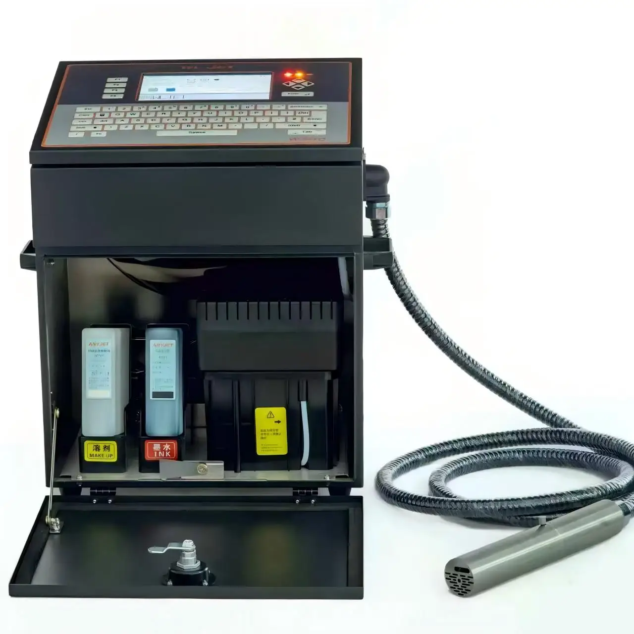 Logo Expiry Date Coding Printing Machine Cij Small Character Continuous Inkjet Printer for Cable Glass