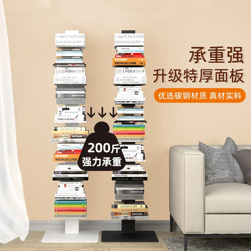 Invisible bookshelf floor-to-ceiling against the wall Living room shelf Bookcase corner Student book storage rack No