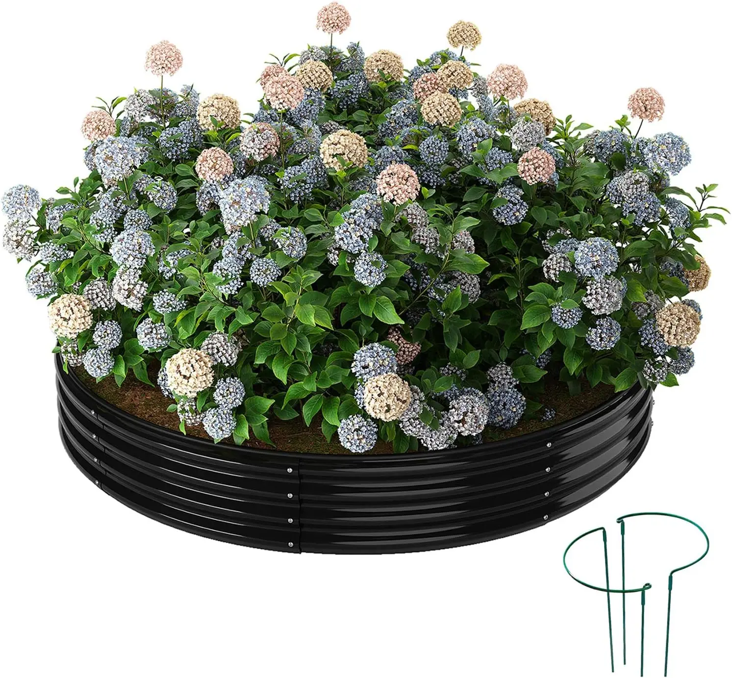 

Galvanized Metal Planter Round Raised Garden Bed Kit for Gardening Outdoor，3x3x1ft Grow Garden Box Raised Flower Bed，Round Galva