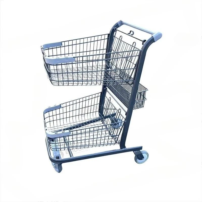 EziDone Mesh Folding Double Basket Shopping Cart Multi Color Labor Saving Easy Use Indoor Outdoor SC 000021 22 23