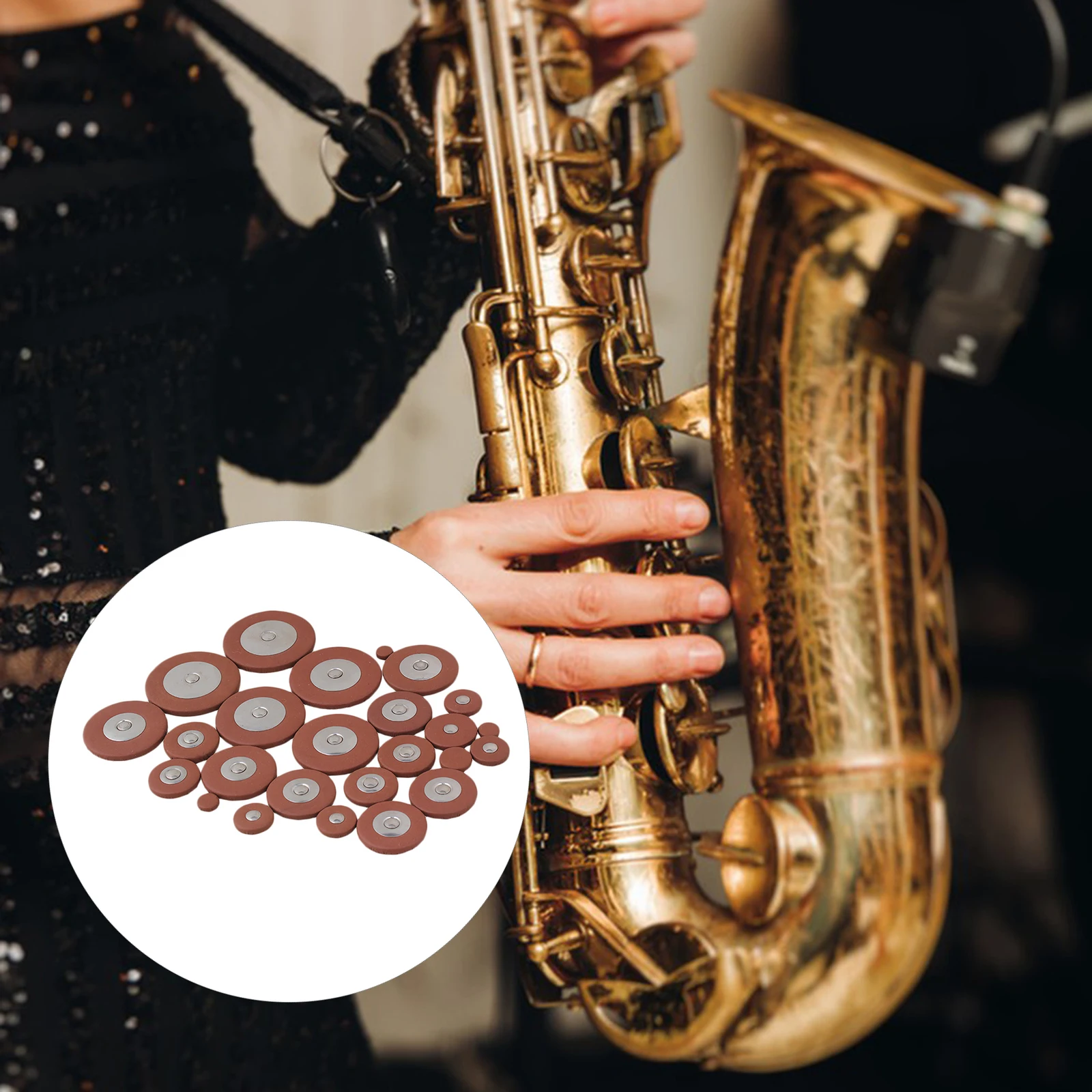 Woodwind Alto Saxophone Leather Pads Orange Pack of 250