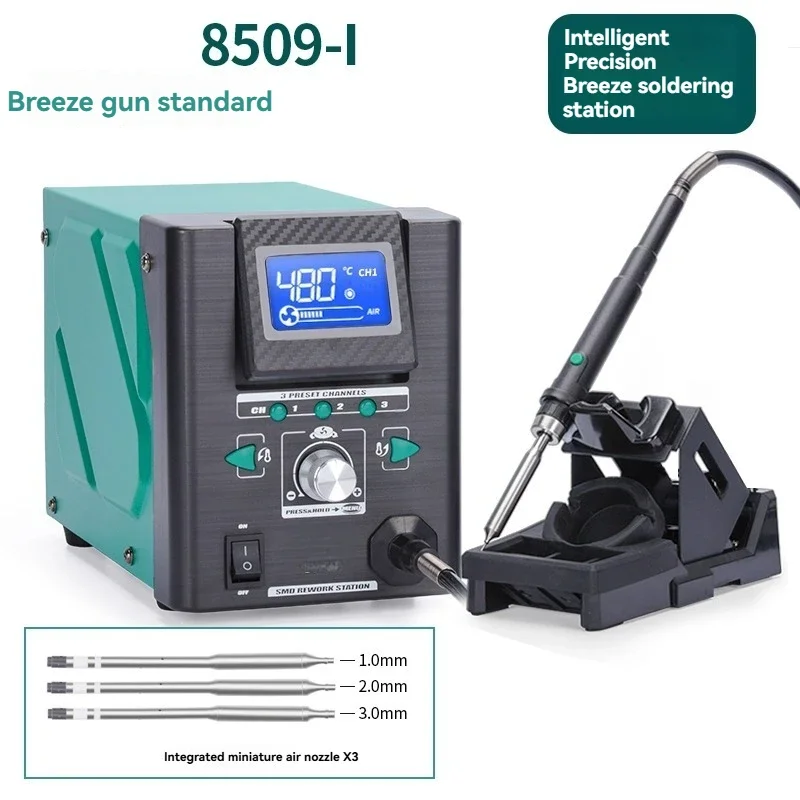 Disassembly and soldering of micro-components for mobile phone repair;8509I jet-type ultra-high precision micro-wind hot air gun