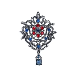 WEIMANJINDIAN Brand New Arrival Vintage Style Crystal Rhinestones Lucky Flowers Drop Brooches Jewelry