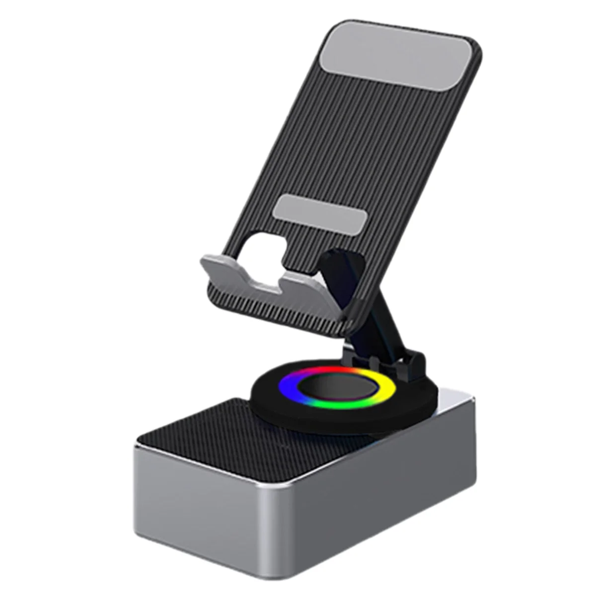 AT42 昇降および回転スリーインワン携帯電話ホルダー Bluetooth スピーカー Bluetooth スピーカー付き携帯電話ホルダー グレー