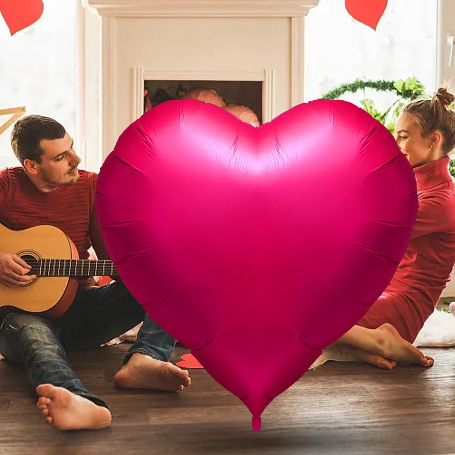 63Inch Large Heart Shaped Balloons Valentine\'s Day Love Aluminum Film Balloons for Valentine\'s Birthday Wedding Party Decoration