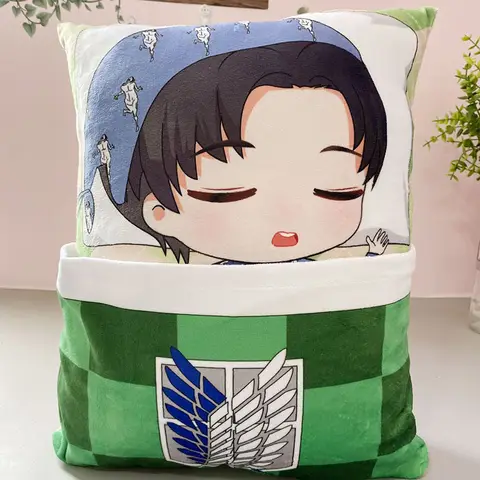 Attacco su Titano Peluche Cuscini di peluche Eren Mikasa Levi Cuscino per il corpo Kawaii Anime Cuscino di tiro Bambole di animazione Manga Dakimakura