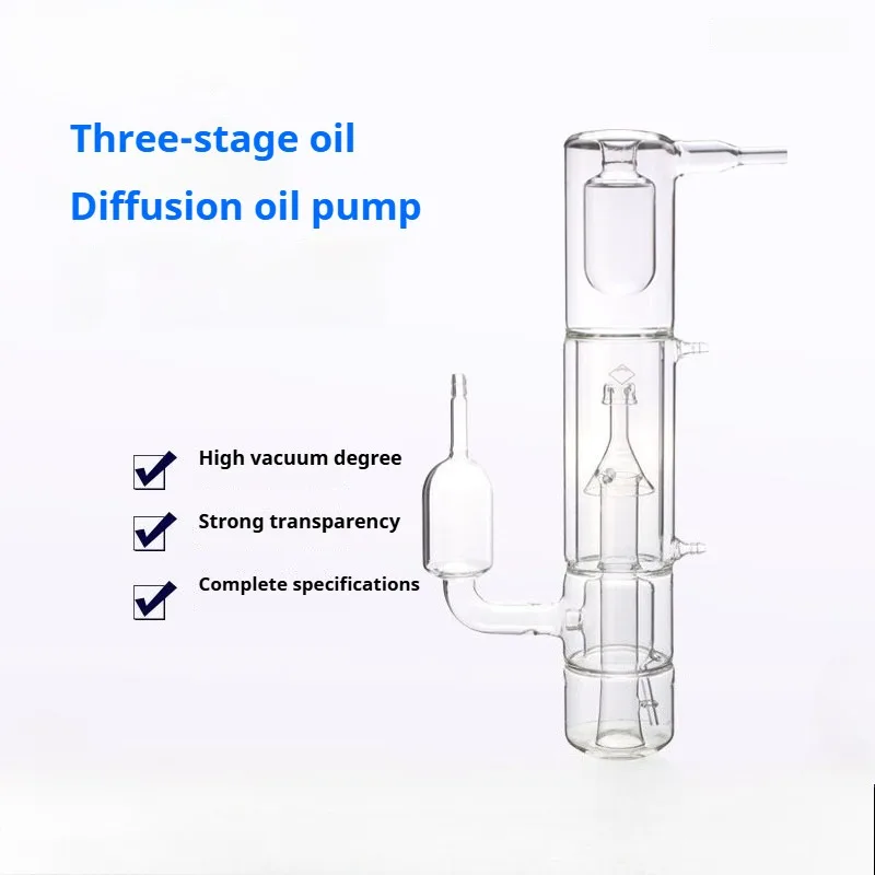 Three Four Stage High Vacuum Diffusion Pump Borosilicate Glass Lab Diffusion Pump for Laboratory Vacuum Systems