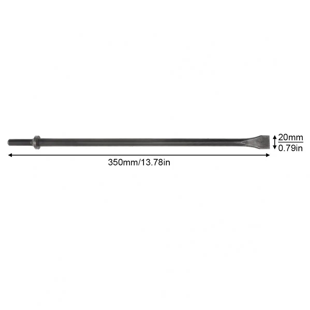 350mm Hard 45# Steel Solid Long Air Chisel Impact Head Support Pneumatic Tools for Cutting / Rusting Removal