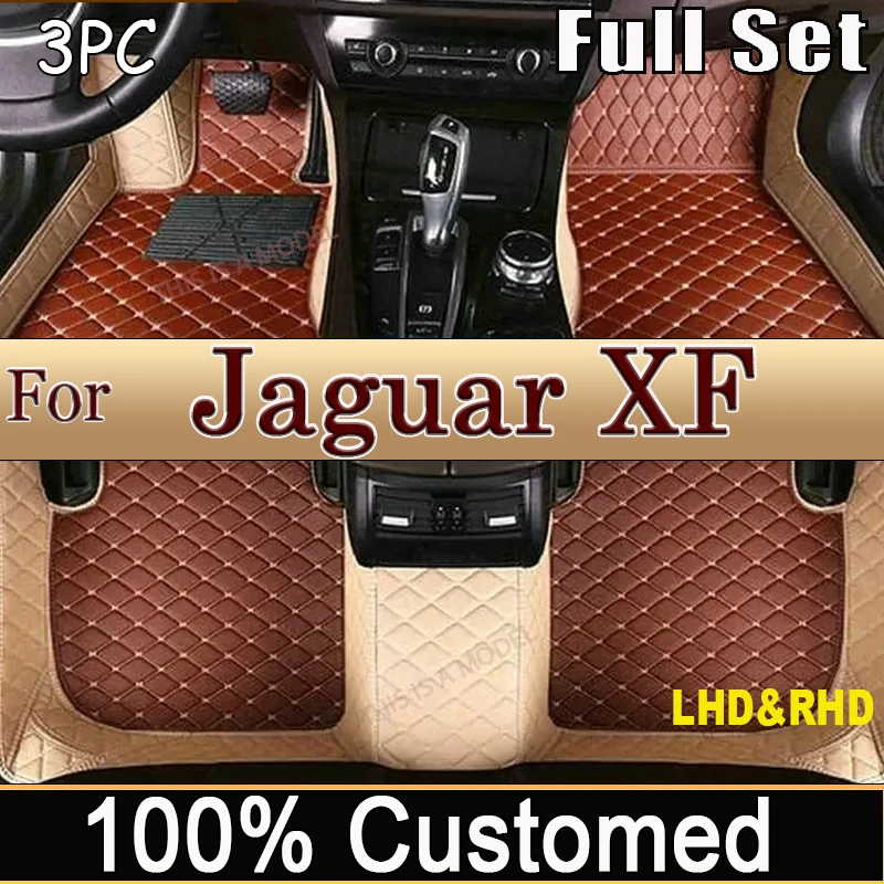 Car Floor Mats For Jaguar XF X260 2016~2022 Carpet Rugs Durable Leather Mat Anti Dirty Pads Auto Interior Parts Car Accessories