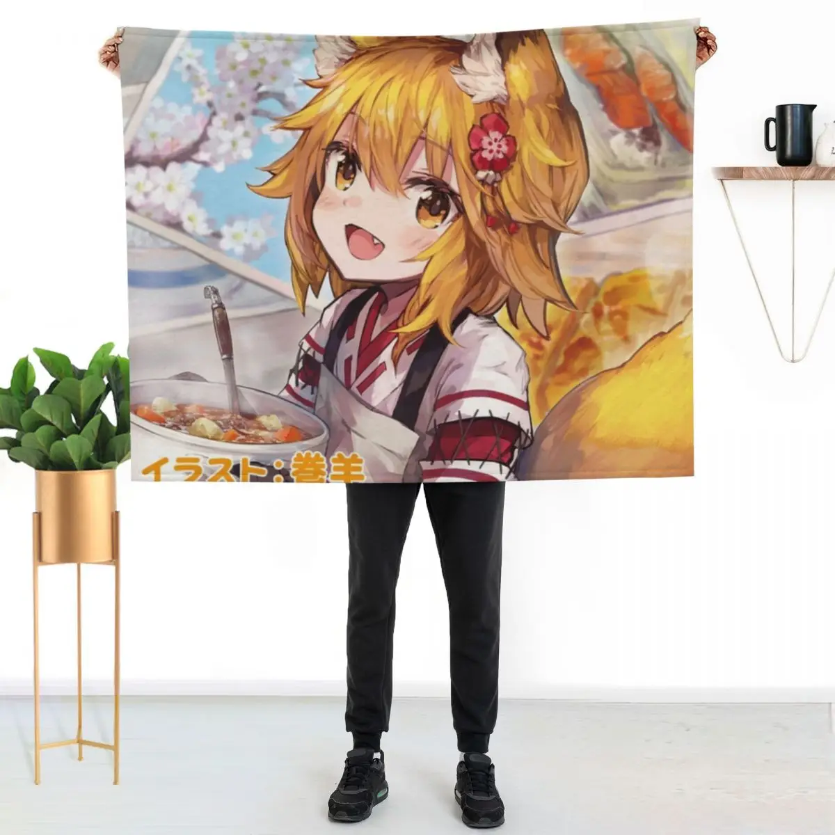 The Helpful Fox Senko-San 1 Throw Blanket Anti Shedding Soft Fuzzy Blanket for Home