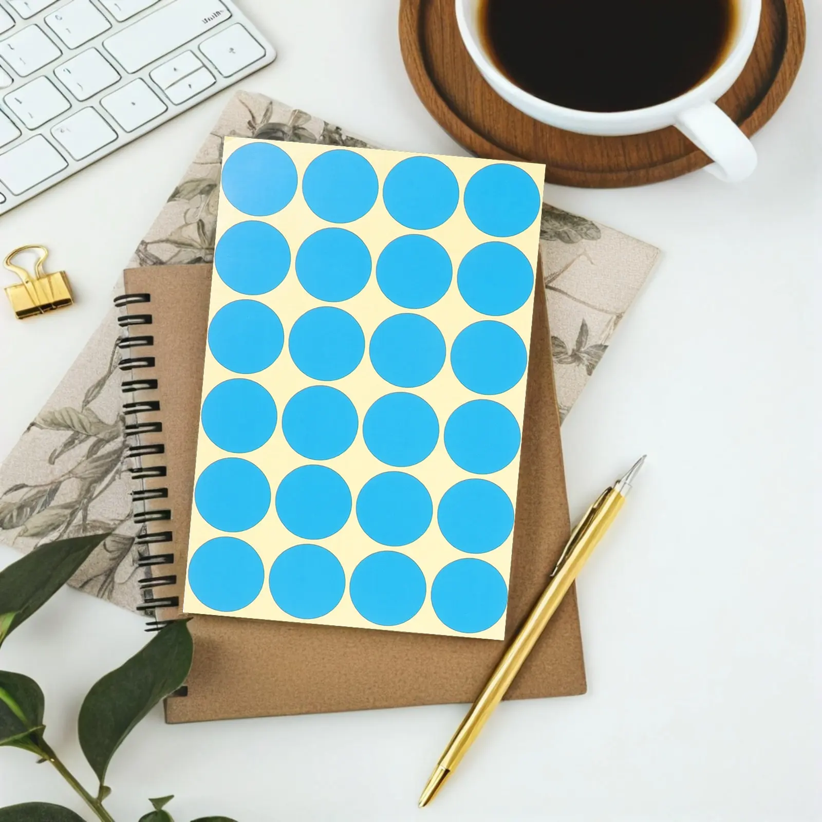 

32 Sheets Colored Dot Stickers 16 Assorted Colors 32Mm Circle Label Stickers Color Coding System Removable for Home