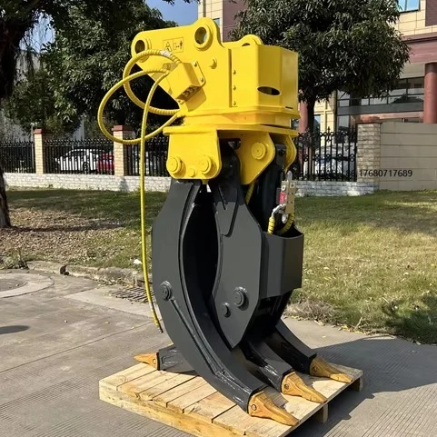 Wood Grab 12TON 13TON 15TON Class Scrap Steel Stone Wood Hydraulic Excavator Rotating Grapple