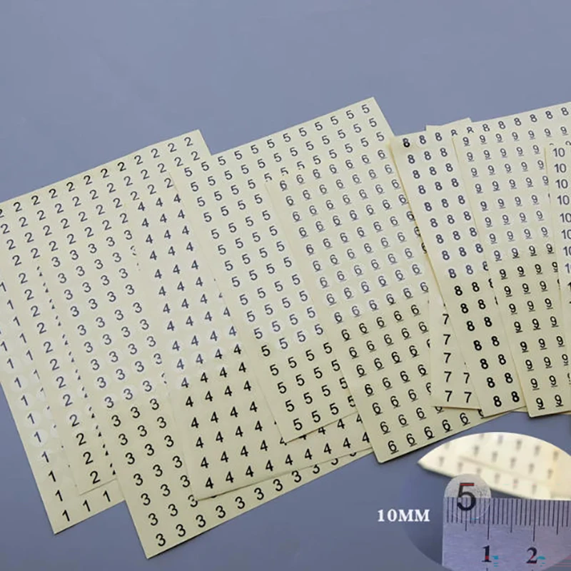 15Sheets Size 10mm Circular Digit Sticker 1 to 30 Round Transparent Number Sticker Tags 1-10 Phone Number Sticker Lucky Number