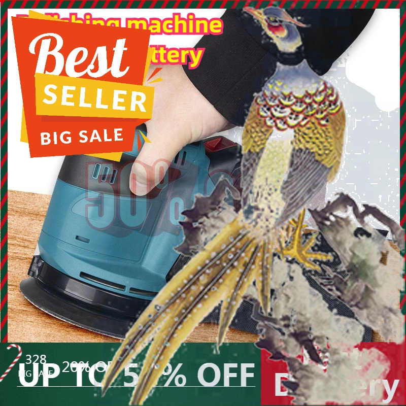 

【Fast Delivery】3 Speed Cordless Orbital Sander Wood Grinder Polishing Electric Grinding Woodworking Grind For 18V Battery