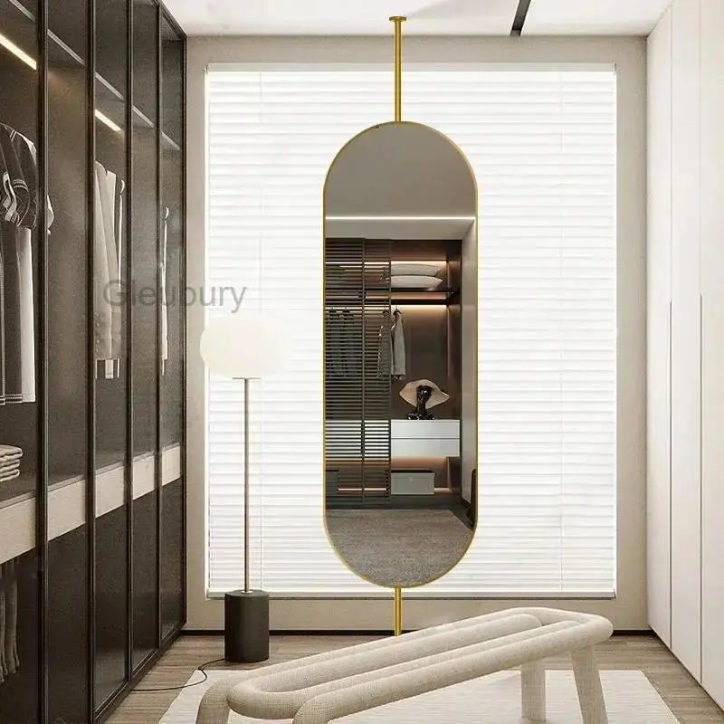 Espelho Decorativo Prático, Espelho Decorativo Básico Econômico, Espelho de Uso Diário Custo-Benefício, Atende à Decoração Básica, Espelho Dourado para Casa