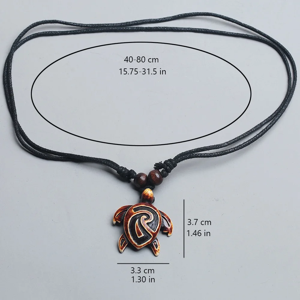 Fashion Men Women's hawaiian sea turtle necklace adjustable cord jewelry for surfer