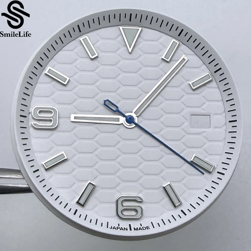 SmileLife 33.8 مللي متر Land-Dweller ساعة معقمة قرص أخضر مضيء مع حلقة تناسب NH35 ساعة يد تعمل بالحركة الأوتوماتيكية اكسسوارات