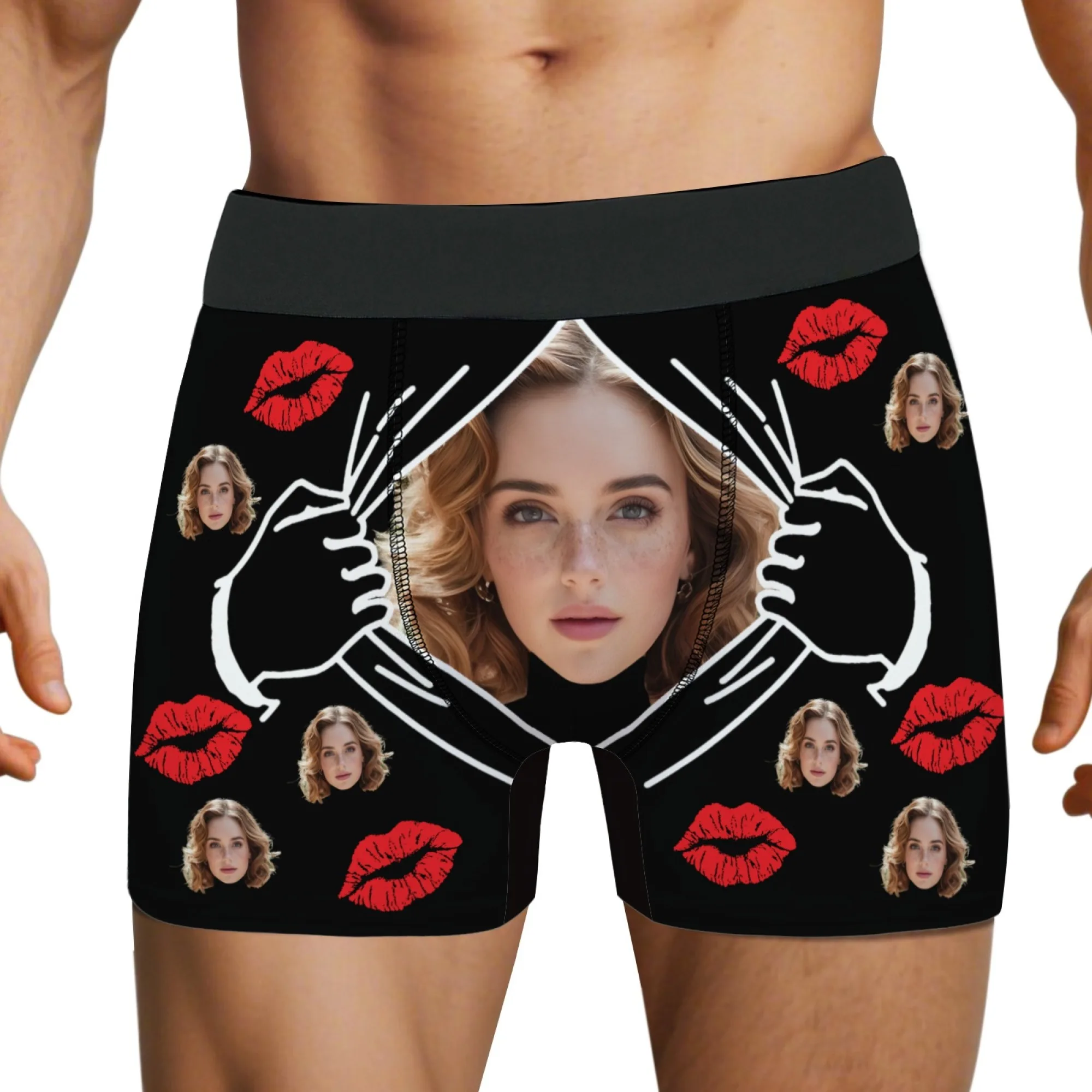 Custom DIY men's underwear novelty fun personalized photo face underwear festival anniversary gift for boyfriend husband father