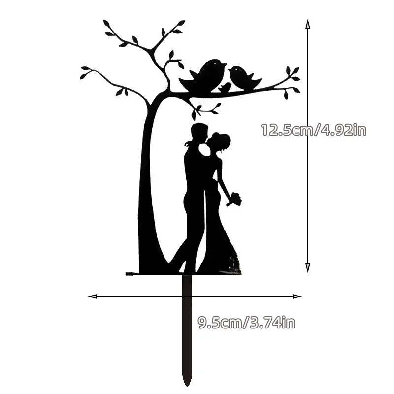 Schwarzer Acryl-Kuchenaufsatz „Mr. Mrs“, elegantes Braut- und Bräutigam-Paar für Hochzeit, Jahrestag, Valentinstag, Party-Dekorationen – Detail 16