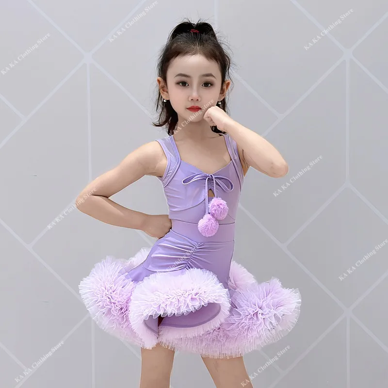 

Платье для латинских танцев для ча-ча, румбы, сальсы, бальное платье для соревнований для девочек, стандартное детское платье для самбы, танго, латинской практики, одежда