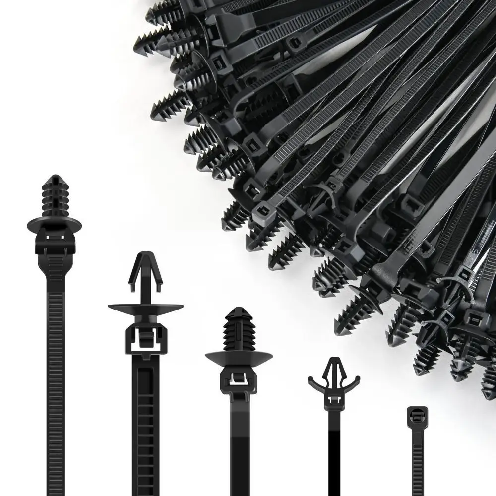 160PCS 5 Sizes Engine Bay Wire Harness Clips Reusable Design Corrugated Pipe Reusable Wire Clips Dependable Organization