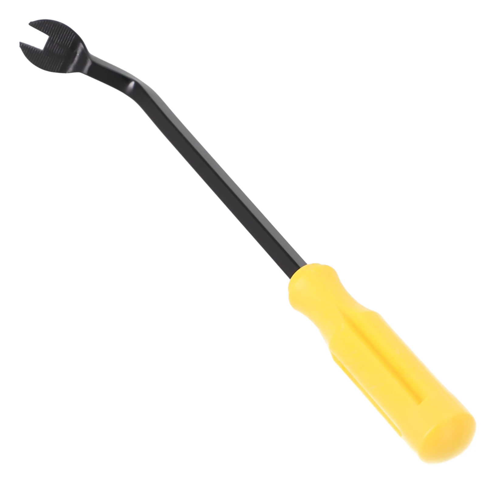 22.5cm Car Door Decorative Panel Fastener Nail Puller Decoration Removal Tool Pry Clamp 6 Inches Yellow Handle Black Rod