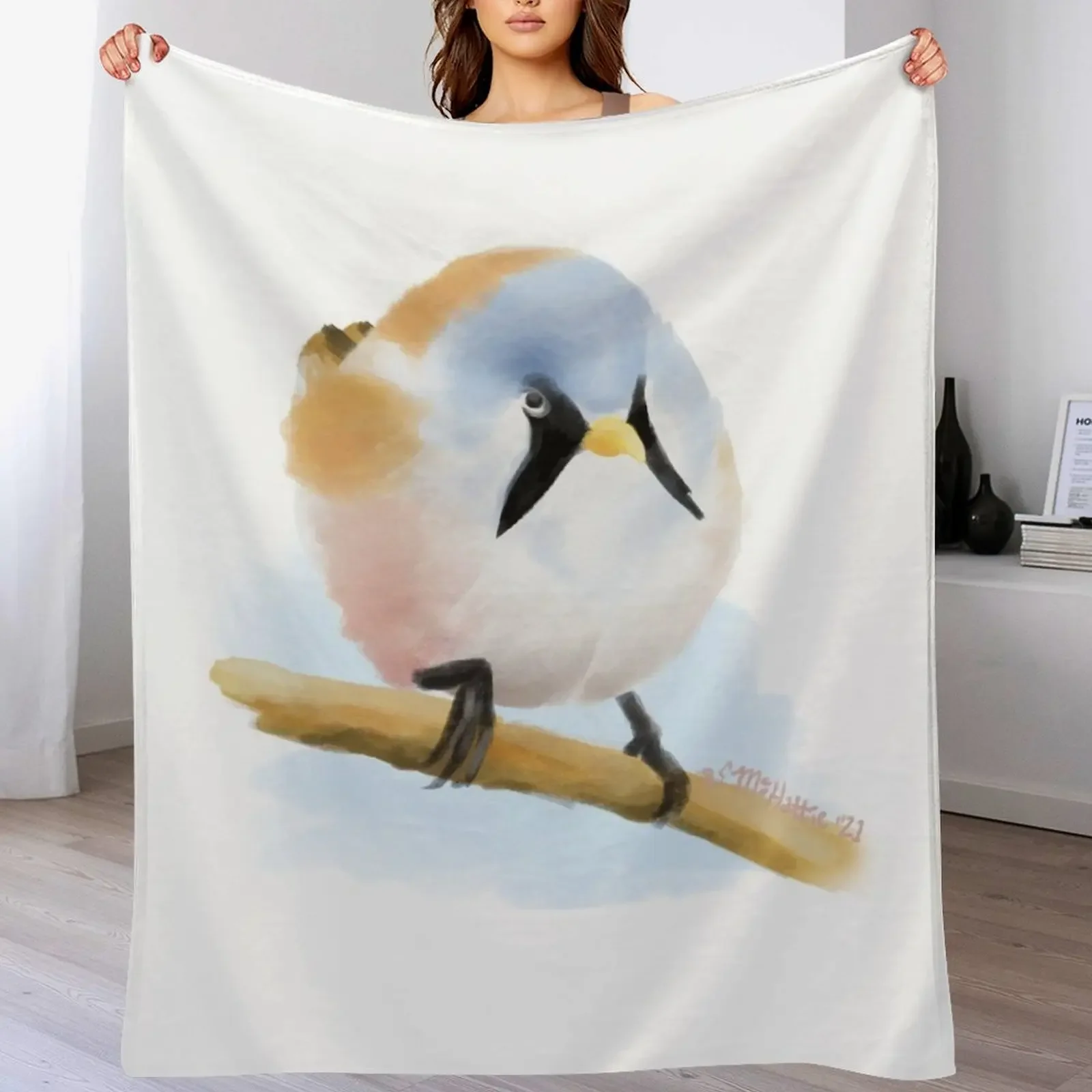 Bearded Reedling Throw Blanket Soft Big Flannel Sleeping Bag Hair Blankets