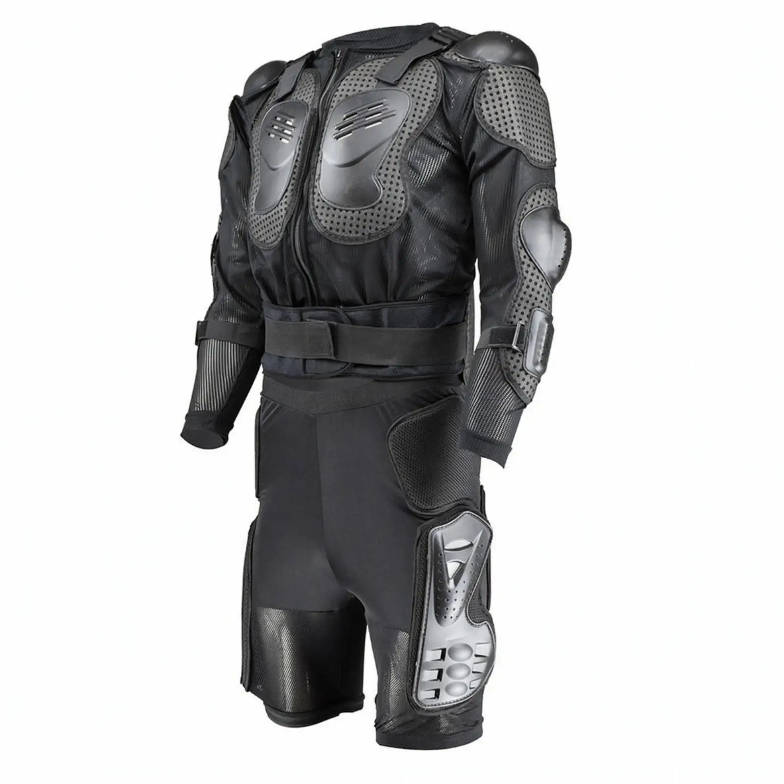 Mens Motocross Riding Suit with Chest Back Armor Guards Ventilated Mesh Jacket Pants for Street Sport Bike Protective Gear Set